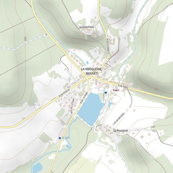 Plan cartographique de Étang de la Madeleine-Bouvet