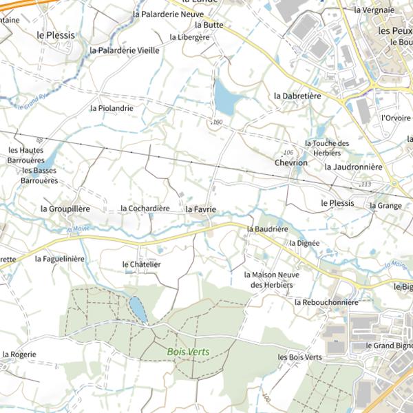 Plan cartographique de Étang de la Malonne