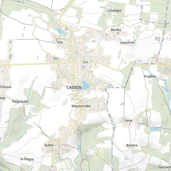 Plan cartographique de Étang de la Marniere (Cassen)
