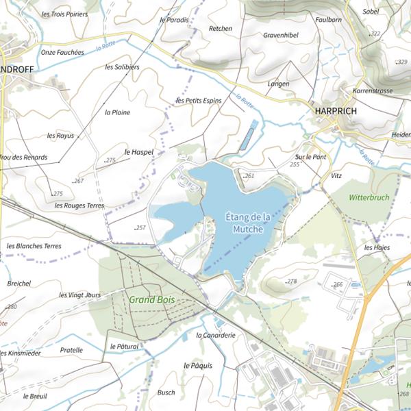 Plan cartographique de Étang de la Mutche