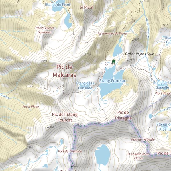 Plan cartographique de Étang de la Oussade