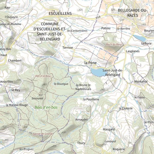 Plan cartographique de Étang de La Penne