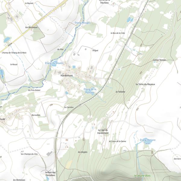 Plan cartographique de Étang de la Penotte