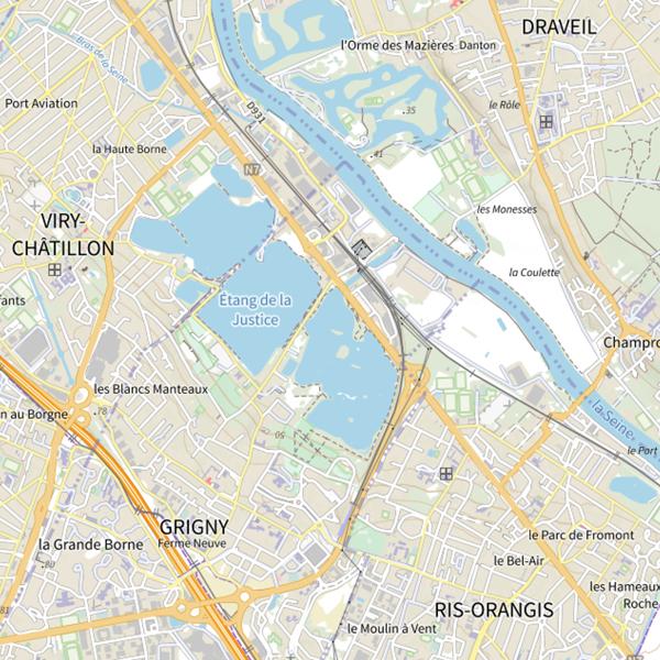Plan cartographique de Étang de la Place Verte
