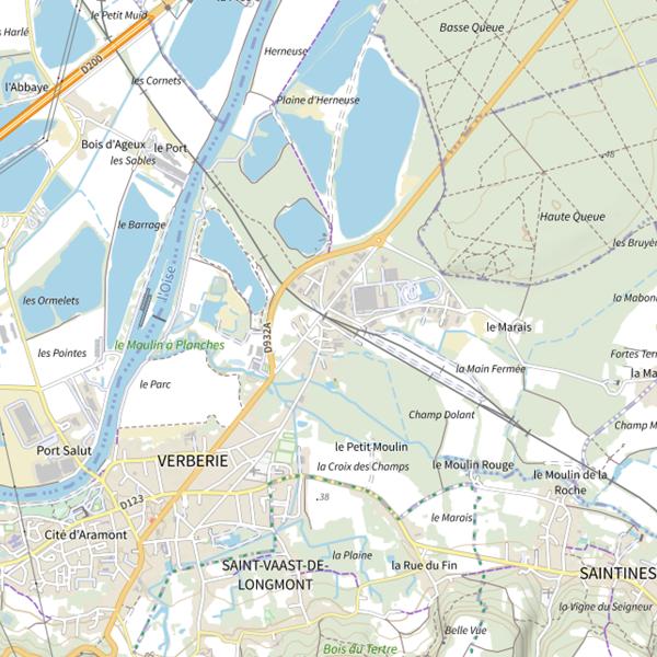 Plan cartographique de Étang de la Plaine (Verberie)