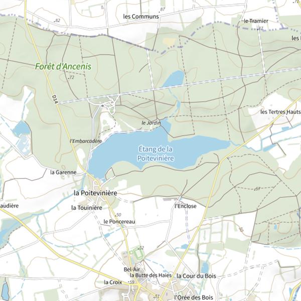 Plan cartographique de Étang de la Poitevinière