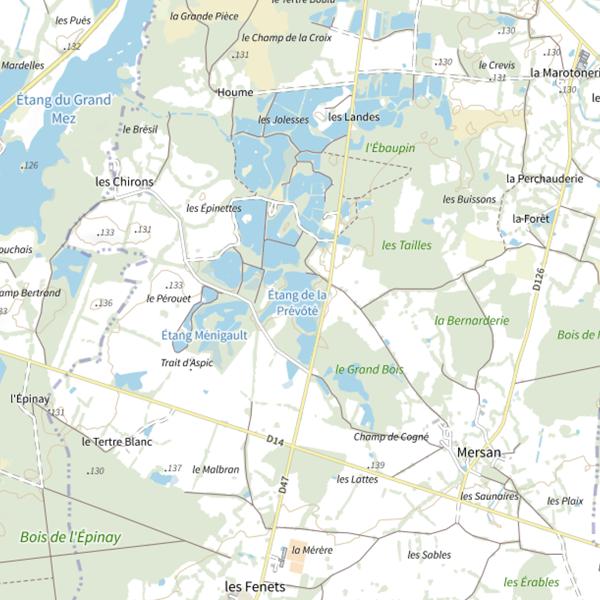 Plan cartographique de Étang de la Prévôté