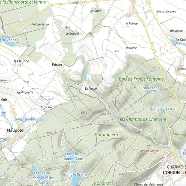 Plan cartographique de Étang de la Rochotte
