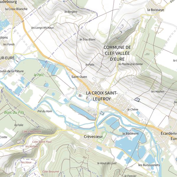 Plan cartographique de Étang de La Sainte-Croix-Leufroy
