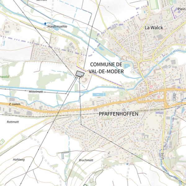 Plan cartographique de Étang de la Sandcueth