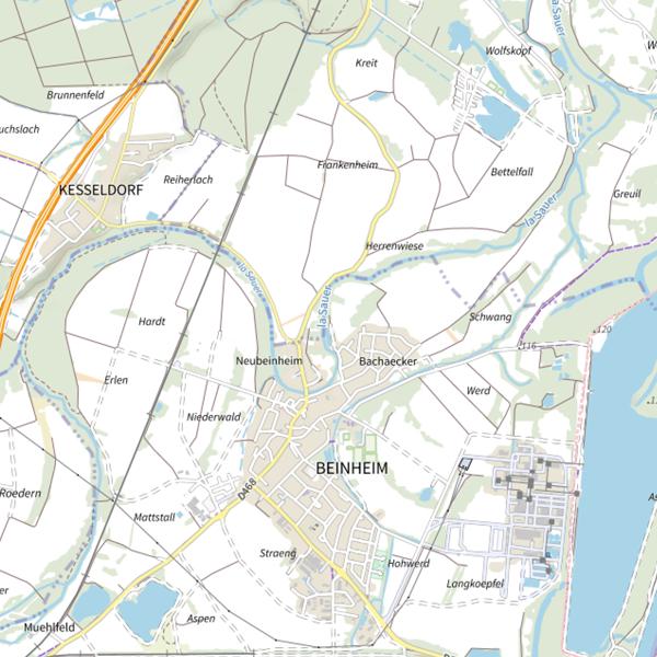 Plan cartographique de Étang de la Sauer