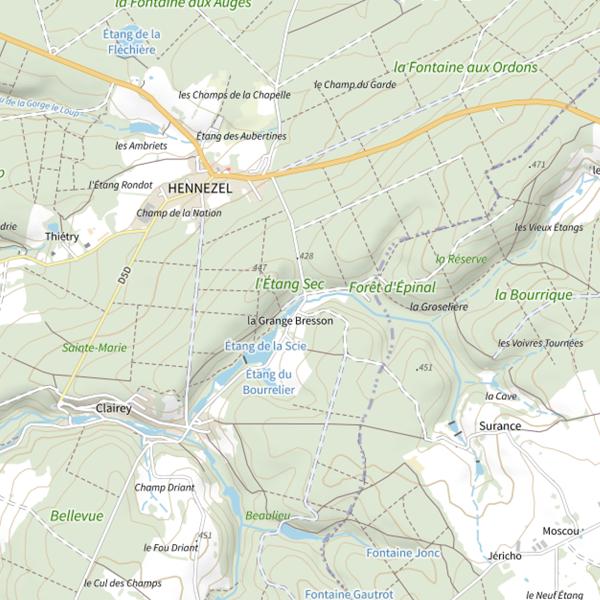 Plan cartographique de Étang de la Scie