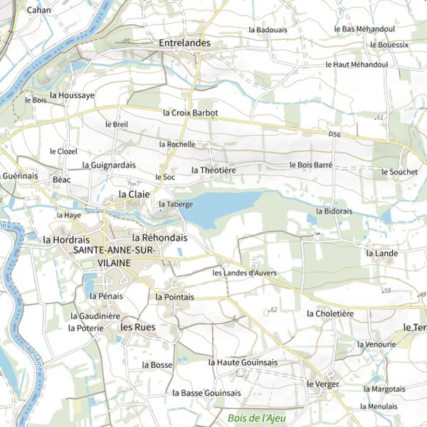 Plan cartographique de Étang de la Taberge