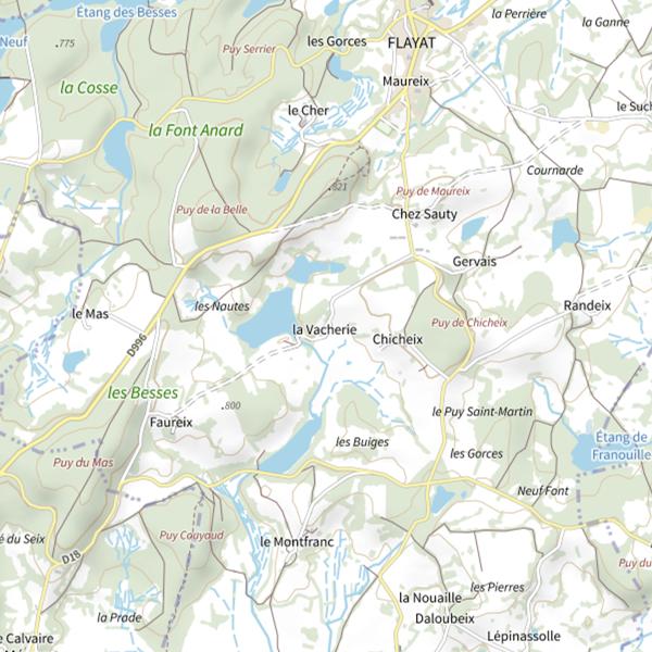 Plan cartographique de Étang de la Vacherie