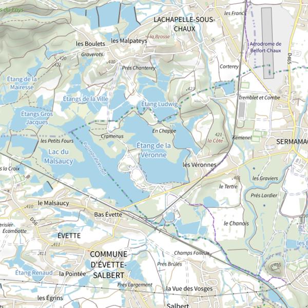 Plan cartographique de Étang de la Véronne
