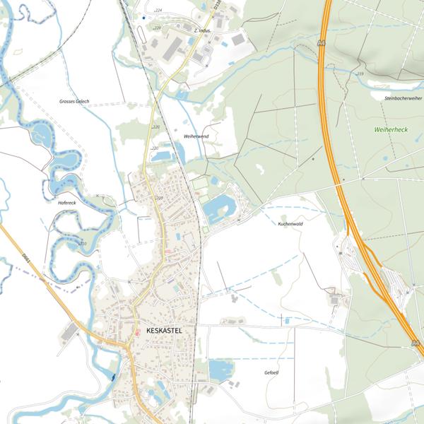 Plan cartographique de Étang de la zone de loisirs