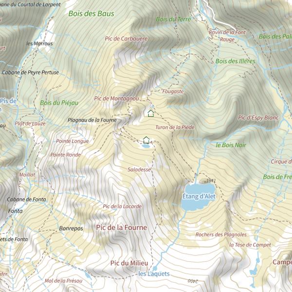 Plan cartographique de Étang de Lacarde