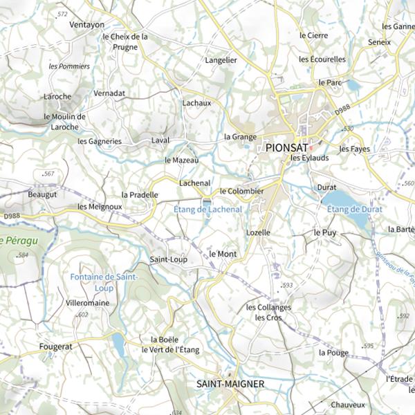 Plan cartographique de Étang de Lachenal