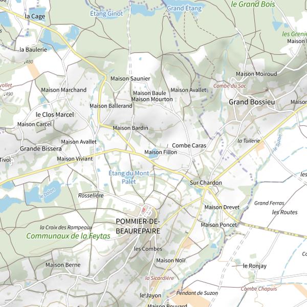 Plan cartographique de Étang de l'Amour Blanc