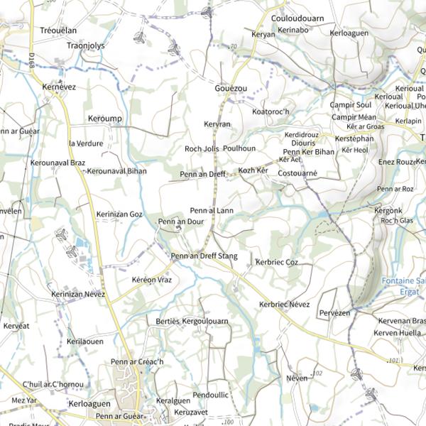 Plan cartographique de Étang de Lannéan
