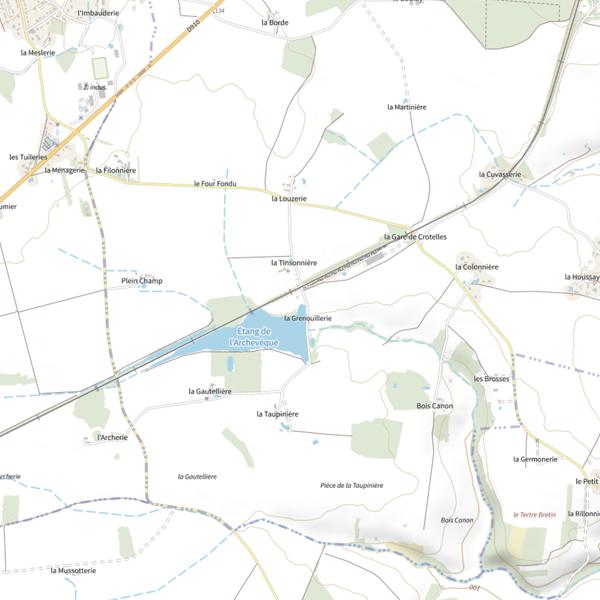 Plan cartographique de Étang de L'archevêque