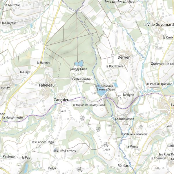 Plan cartographique de Étang de Launay-guez