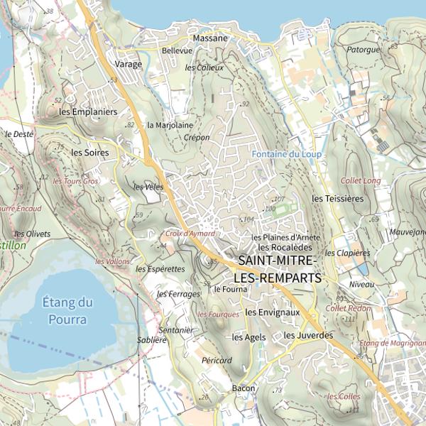 Plan cartographique de Étang de Lavalduc