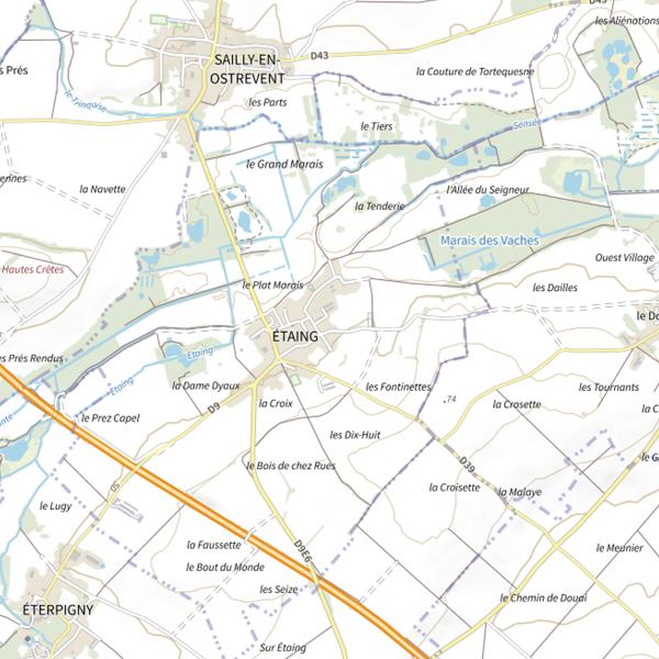 Plan cartographique de Étang de L'Ecluse