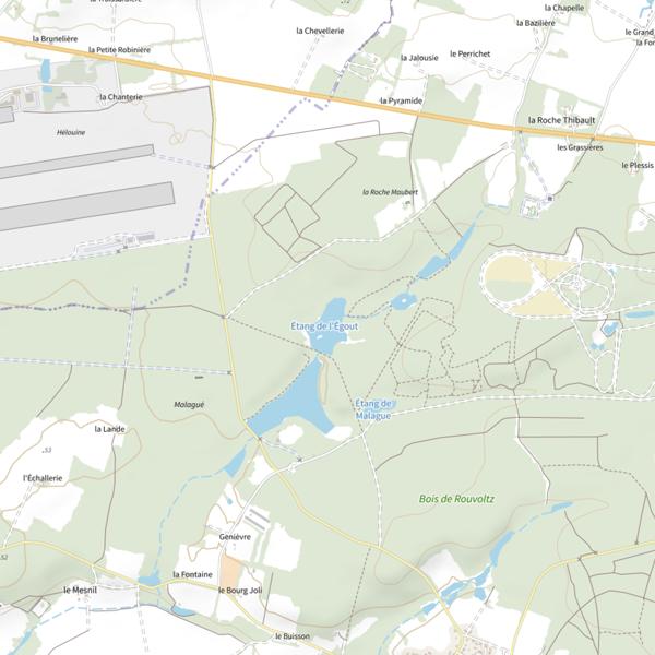 Plan cartographique de Étang de l'Egout