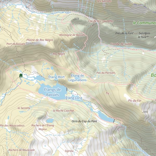 Plan cartographique de Étang de Légunabens