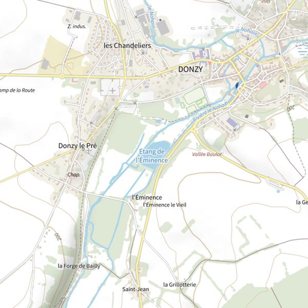 Plan cartographique de Étang de l'Éminence