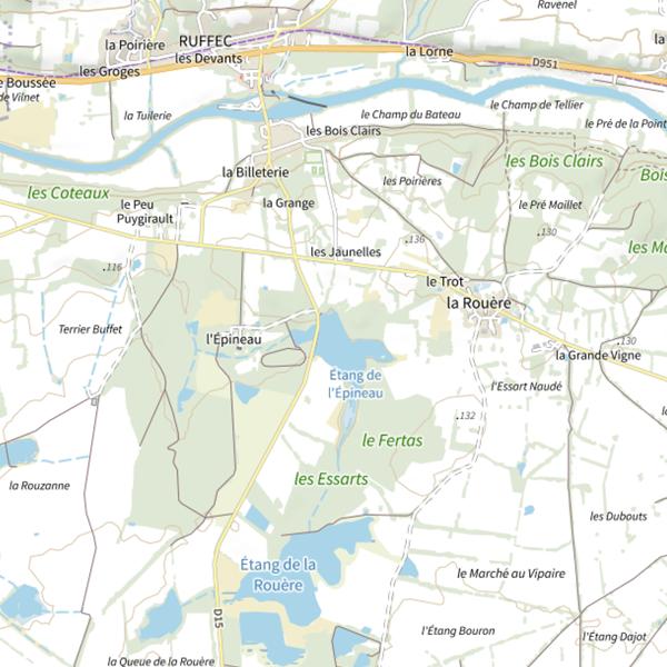 Plan cartographique de Étang de l'Epineau