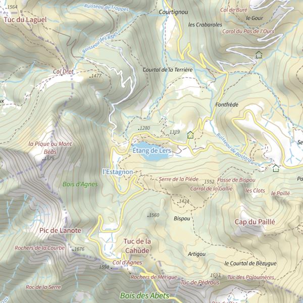 Plan cartographique de Étang de Lers