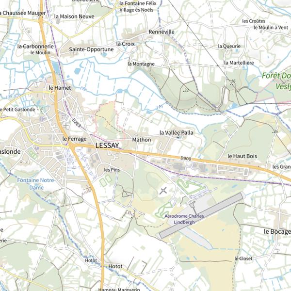 Plan cartographique de Étang de Lessay