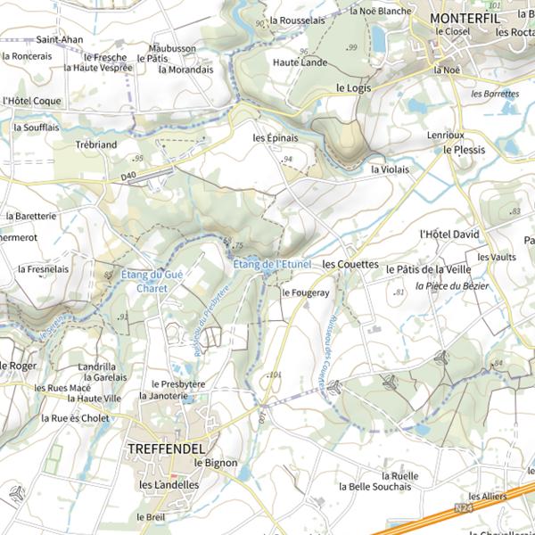 Plan cartographique de Étang de l'Etunel