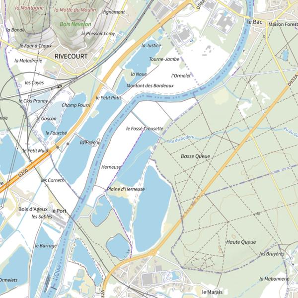 Plan cartographique de Étang de l'Herneuse (k2a)