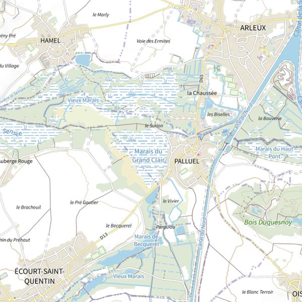 Plan cartographique de Étang de l'Hirondelle Ou Marais du Grand Clair