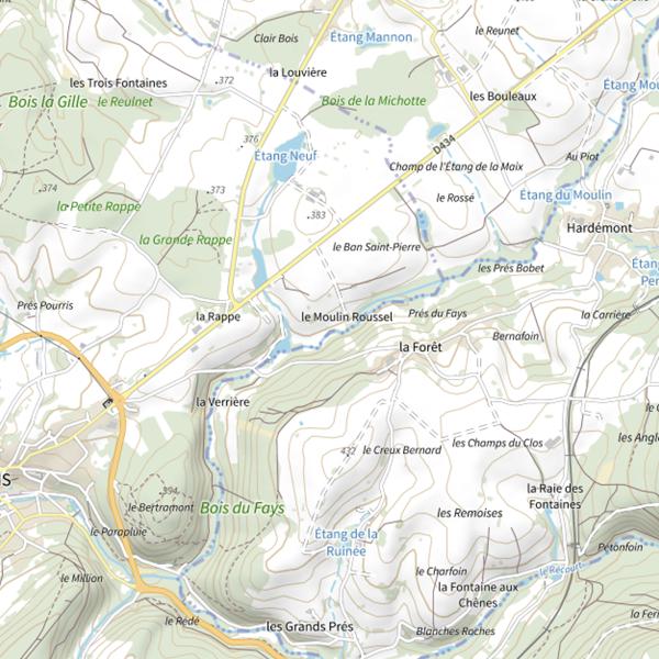 Plan cartographique de Étang de l'Homme Mort (Vosges)