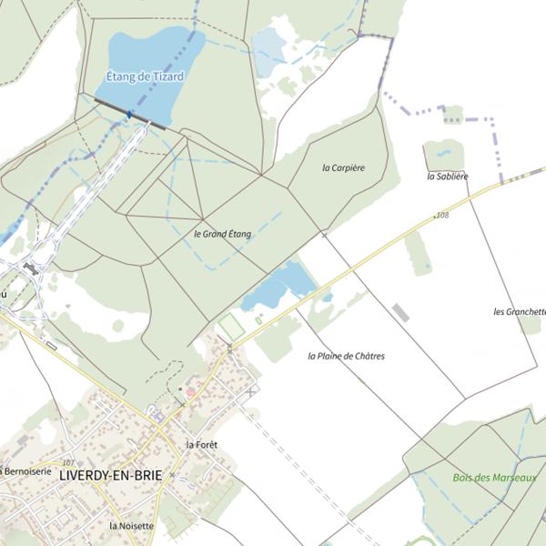 Plan cartographique de Étang de Liverdy-en-Brie (0,97ha)