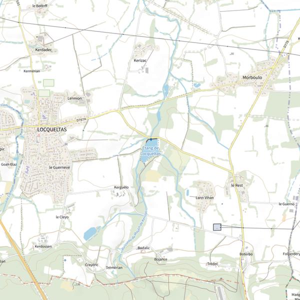 Plan cartographique de Étang de Locqueltas