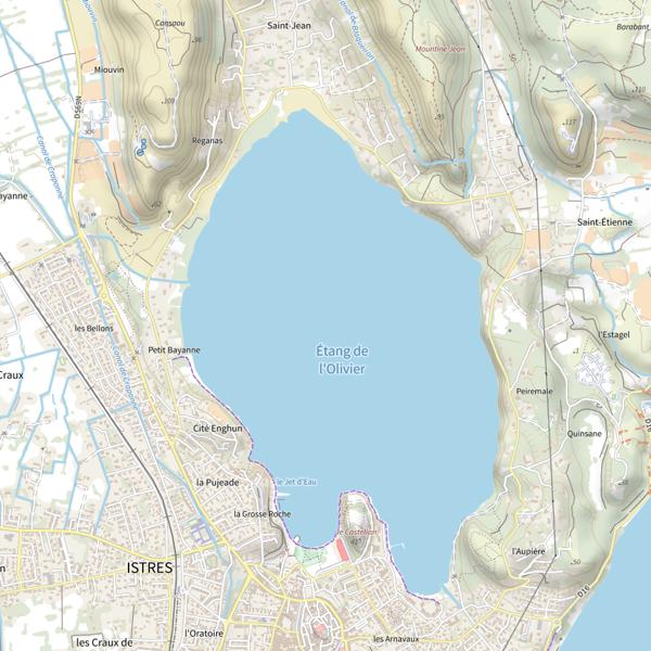 Plan cartographique de Étang de l'Olivier