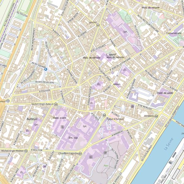 Plan cartographique de Étang de Longchamp