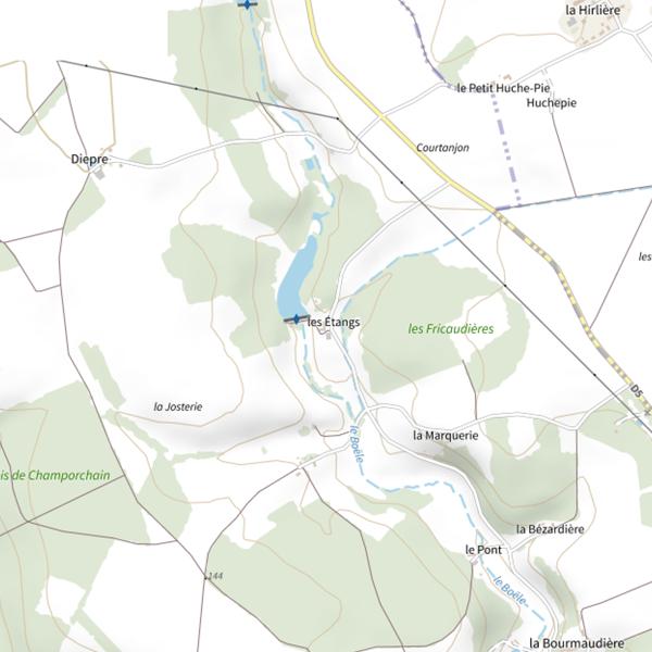 Plan cartographique de Étang de Lunay