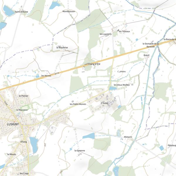 Plan cartographique de Étang de Lusigny