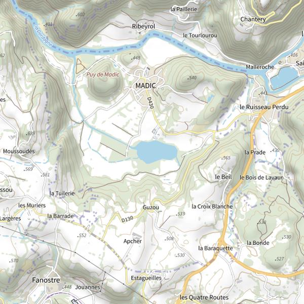 Plan cartographique de Étang de Madic