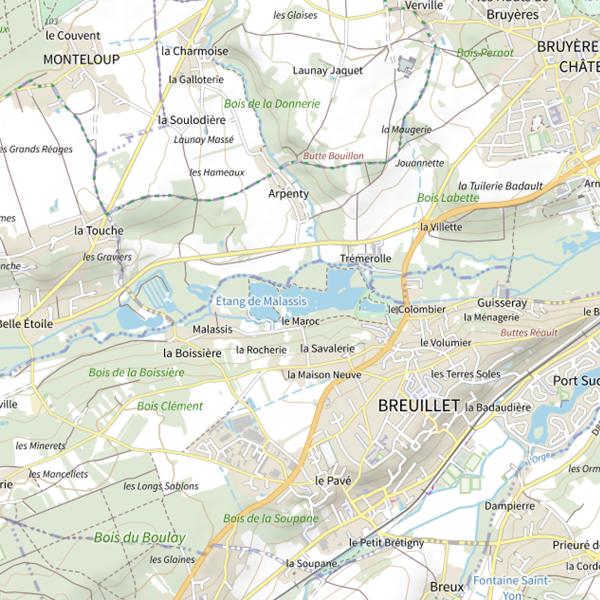 Plan cartographique de Étang de Malassis