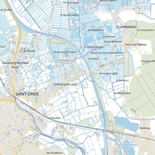 Plan cartographique de Étang de Malhove
