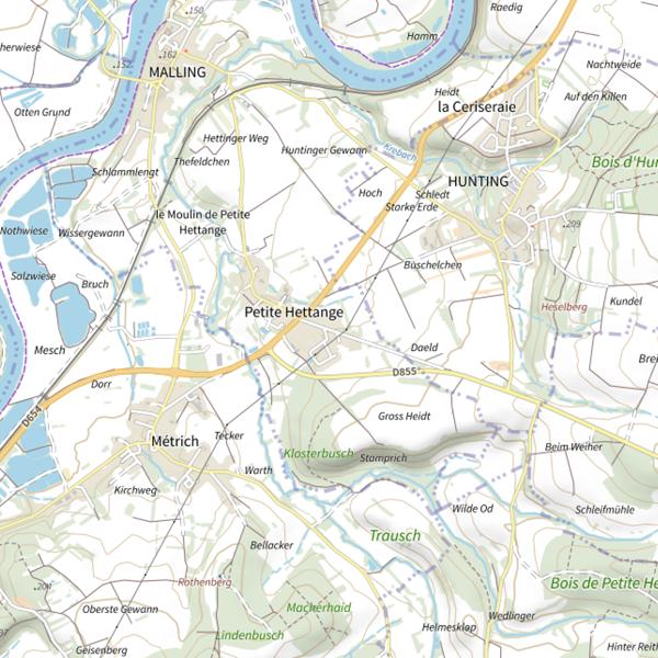 Plan cartographique de Étang de Malling