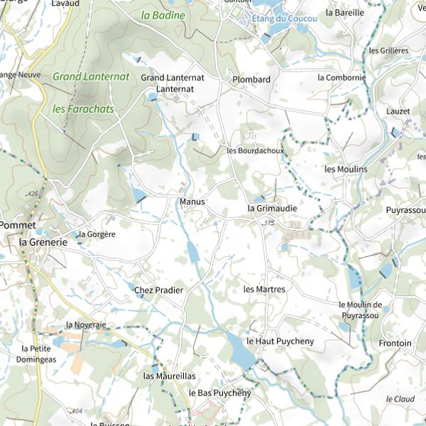 Plan cartographique de Étang de Manus