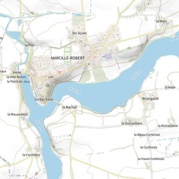 Plan cartographique de Étang de Marcillé